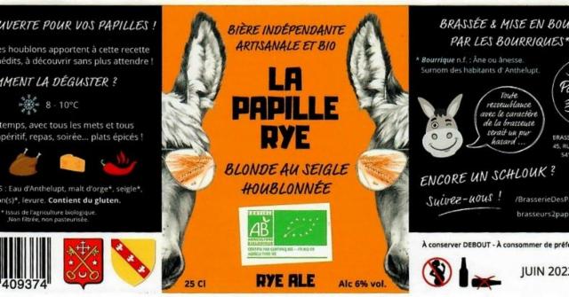 La Papille Rye 6.0%, La Brasserie Des Papi'lles, France