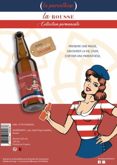 (La Parenthèse) Rousse 5.2%, Brasserie Des Aucels, France