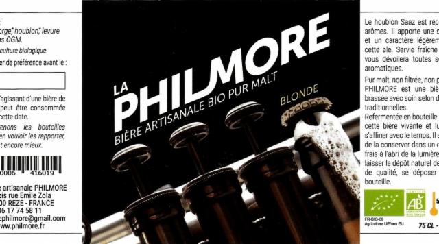 La Philmore Blonde, Brasserie Artisanale Philmore [Closed]