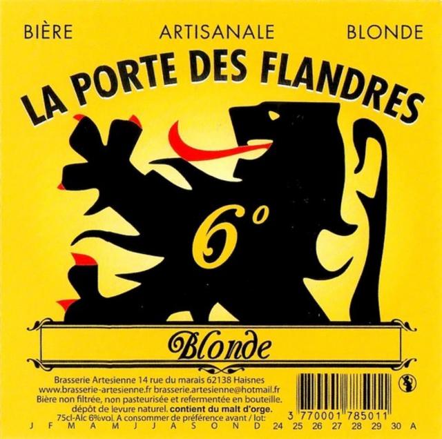 La Porte Des Flandres Blonde 6.0%, Brasserie Artésienne, France