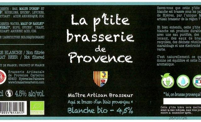 La P'tite Brasserie De Provence Blanche 4.5%, Brasserie Carteron (La Trop & La P'tite Brasserie De Provence) [Closed], France