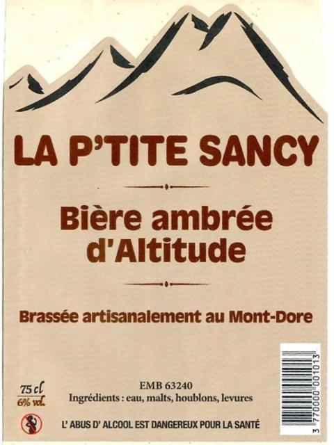 La P'tite Sancy Ambrée 6.0%, Brasserie La Mont-Dore, France