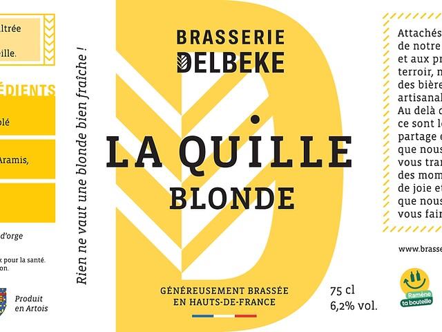 La Quille Blonde 6.2%, Brasserie Delbeke (La Quille), France