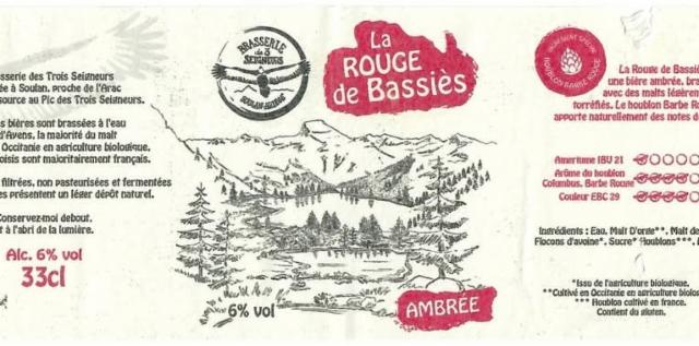 La Rouge De Bassiès 6.0%, Brasserie Des 3 Seigneurs, France