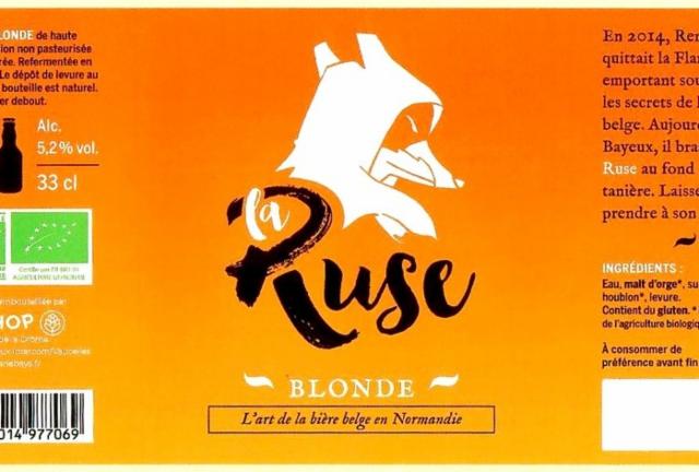 La Ruse Blonde 5.2%, Brasserie Baya - Inohop, France
