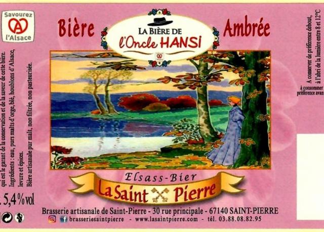 L'Oncle Hansi Ambrée 5.4%, Brasserie La Saint-Pierre, France