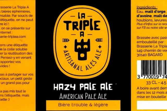 La Triple A Hazy Pale Ale 4.5%, La Triple A, France