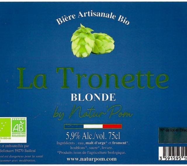 La Tronette Blonde 5.9%, Brasserie Bellenaert, France