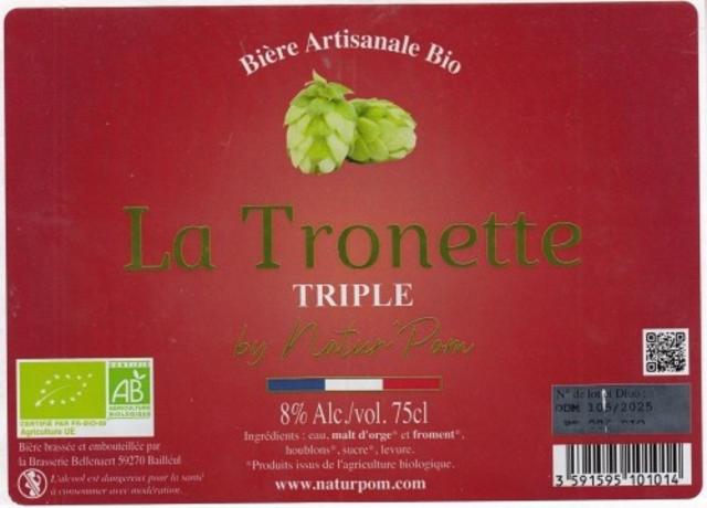 La Tronette Triple 8.0%, Brasserie Bellenaert, France