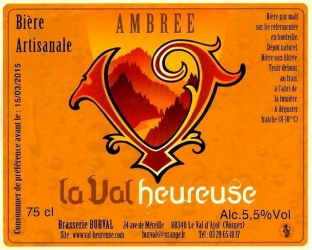 La Val Heureuse Ambrée, Brasserie Burval - La Val Heureuse