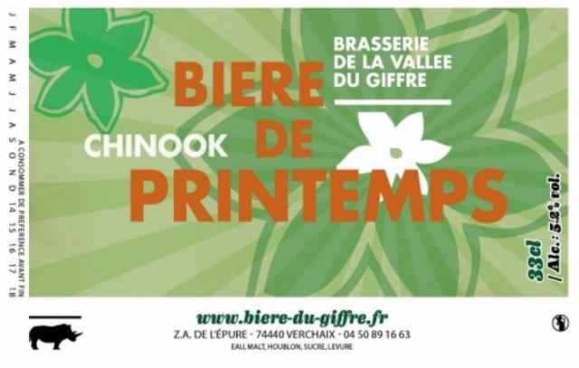 La Vallée Du Giffre Printemps 5.2%, Brasserie De La Vallée Du Giffre, France