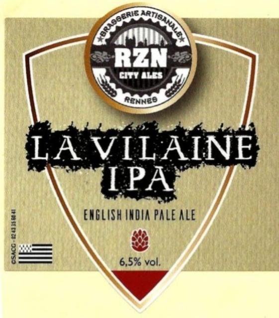 La Vilaine IPA 6.5%, Microbrasserie RZN City Ales, France