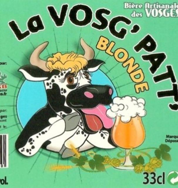 La Vosg' Patt' Blonde 5.5%, La Madelon - Brasserie Artisanale des Vosges, France