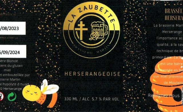 La Zaubette Herserangeoise 4.8%, Brasserie Martin (La Zaubette), France