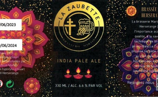La Zaubette IPA 8.1%, Brasserie Martin (La Zaubette), France