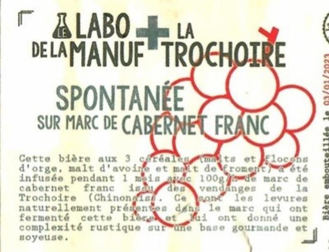 Le Labo De La Manuf - Spontanée Sur Marc De Cabernet Franc 8.0%, La Manufacture De Bières, France
