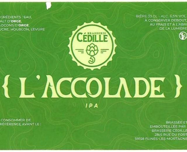 L'Accolade IPA 6.5%, Brasserie Cédille [Closed], France
