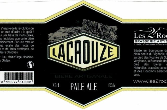Lacrouze Pale Ale 6.0%, Brasserie Des 2 Roches [Closed], France