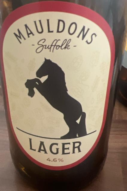 Lager 4.6%, Mauldons, England