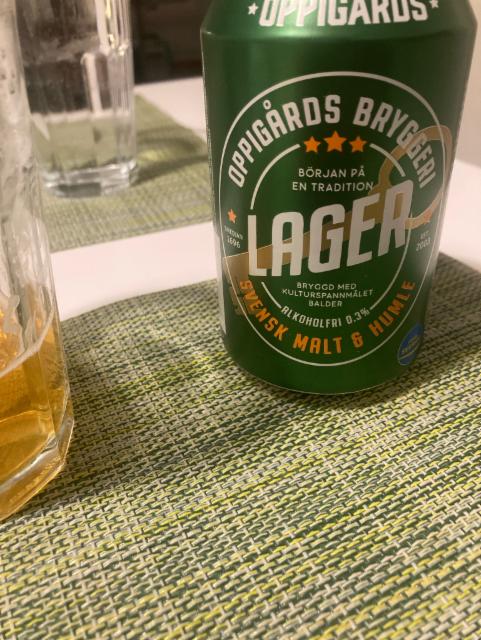 Lager 0.3%, Oppigårds Bryggeri, Sweden