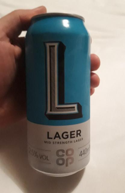 Lager Coop Mid Strength Lager 2.5%, Coop UK, England