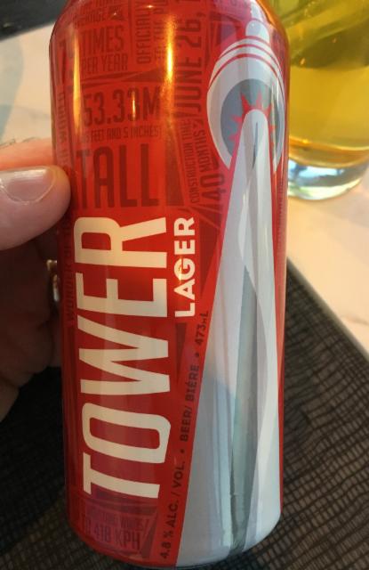 Tower Lager | Lager de la Tour 4.8%, Railway City Brewing Company, Canada