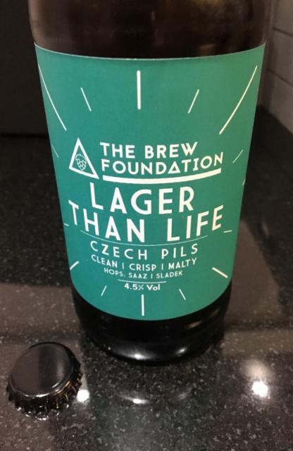 Lager than life 4.5%, Brew Foundation, England