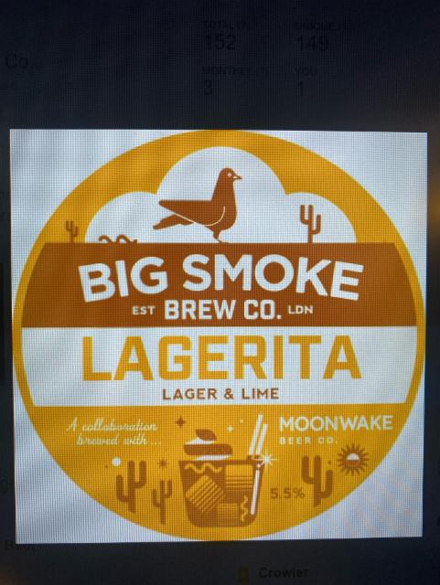 Lagerita 5.5%, Big Smoke Brew Co., England