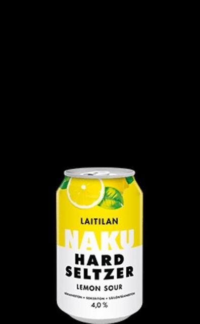 Laitilan Naku Hard Seltzer Lemon Sour 4%, Laitilan Wirvoitusjuomatehdas, Finland