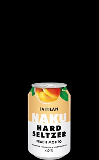 Laitilan NAKU Hard Seltzer Peach Mojito 4.0%, Laitilan Wirvoitusjuomatehdas, Finland