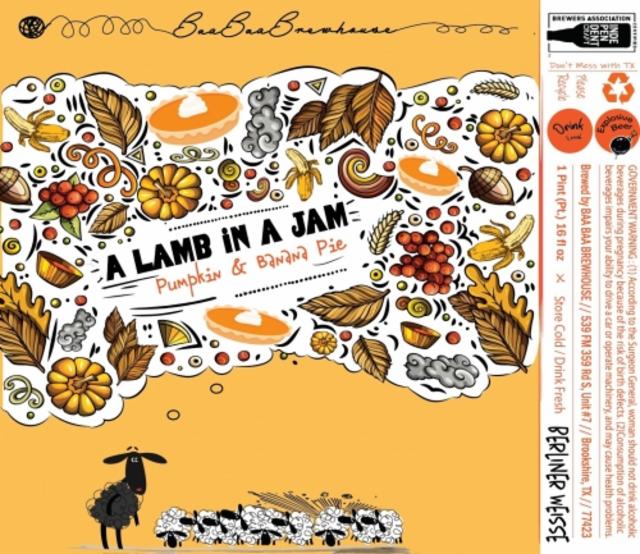 Lamb In A Jam - Pumpkin And Banana Pie 7.4%, Baa Baa Brewhouse, United States