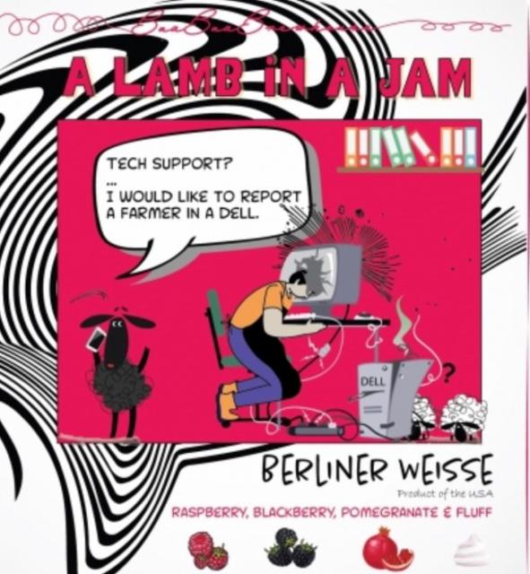 Lamb In A Jam - Raspberry, Blackberry, Pomegranate, Fluff 6.3%, Baa Baa Brewhouse, United States