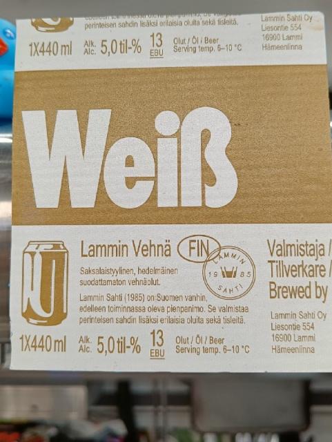 Lammin Vehnä / Weiß 5.0%, Lammin Sahti, Finland