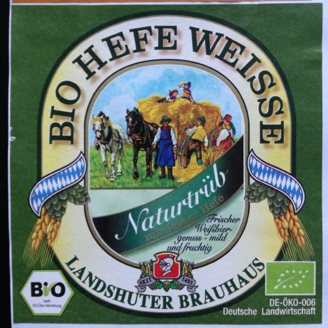 Landshuter Bio Hefe Weisse naturtrüb 5.3%, Klosterbrauerei Furth, Germany