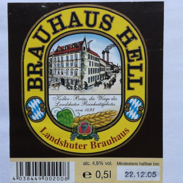 Landshuter Brauhaus hell 4.8%, Klosterbrauerei Furth, Germany