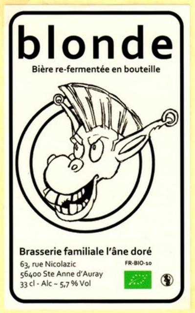 L'Âne Doré Blonde 4.7%, Brasserie L'Âne Doré - Kerazen Bar, France
