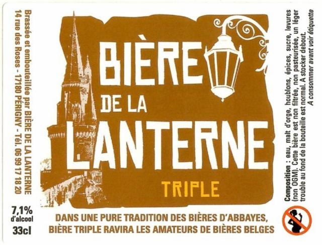 Lanterne Triple 7.1%, Bière De La Lanterne, France