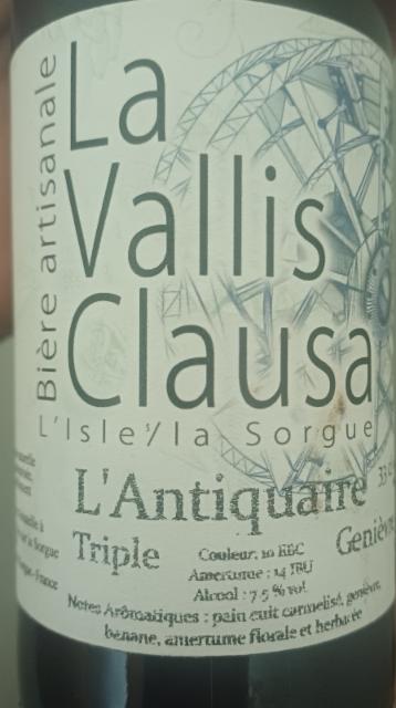 l'antiquaire 7.5%, La Brasserie Artisanale Du Pays Des Sorgues (La Vallis Clausa), France