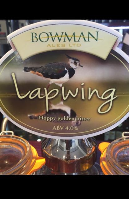 Lapwing 4.5%, Bowman Ales Ltd, England