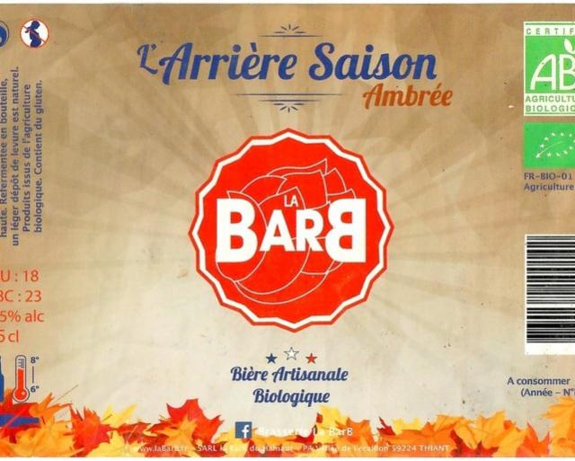 L'Arrière Saison Ambrée 6.5%, La BarB, France