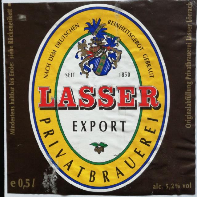 Lasser Export 5.2%, Privatbrauerei Lasser, Germany