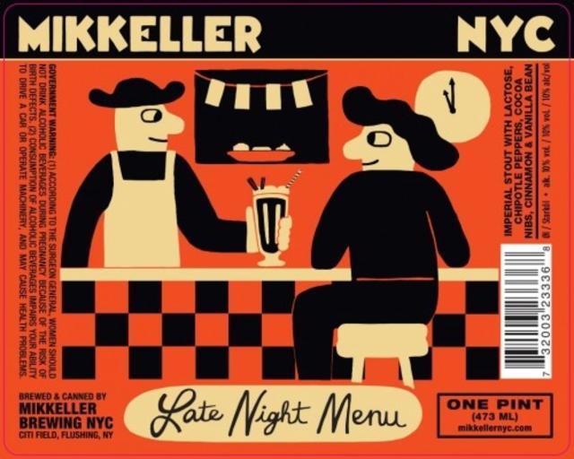 Late Night Menu 10.0%, Mikkeller Brewing NYC, United States