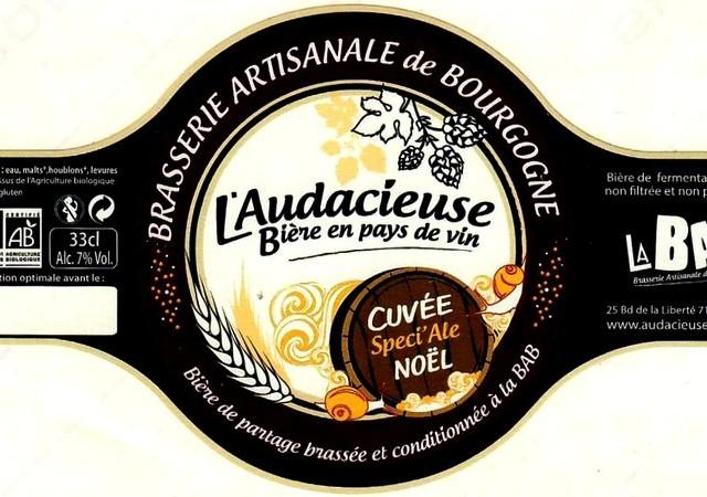 L'Audacieuse Cuvée Spéci'Ale Noël 6.0%, La BAB - Brasserie Artisanale De Bourgogne, France