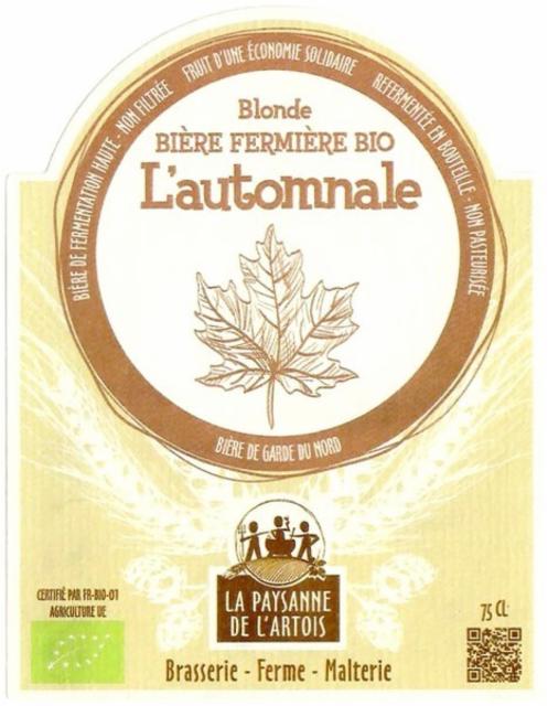 L'Automnale 6.0%, Brasserie Paysanne De L'Artois, France