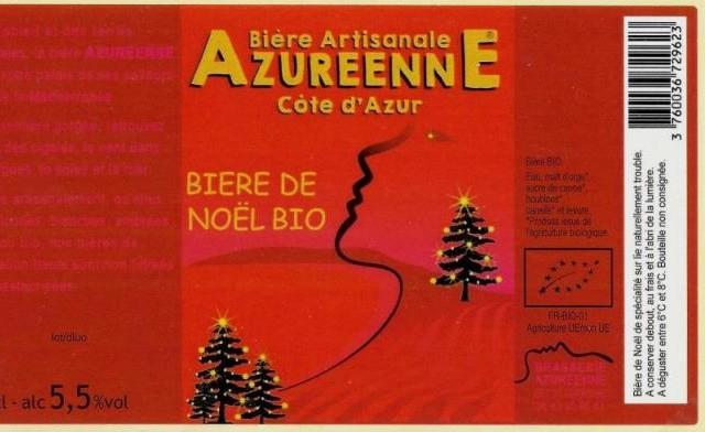 L'Azuréenne Bière De Noël Bio 5.5%, Brasserie L'Azuréenne, France