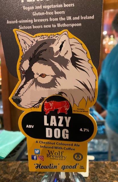 Lazy Dog 4.7%, The Wolf Brewery, England