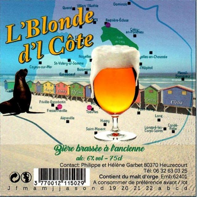 L'Blonde D'L Côte 6.0%, Brasserie D'L Côte, France