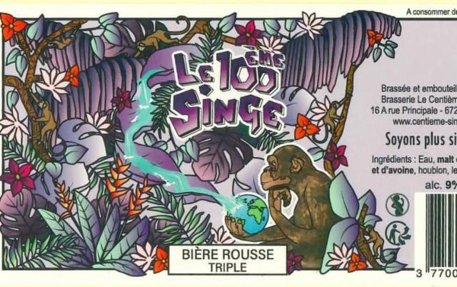 Le 100ème Singe Rousse Triple, Brasserie Le 100ème Singe