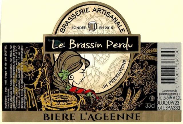 Le Brassin Perdu 5.6%, Brasserie Artisanale JHP (L'Agéenne), France