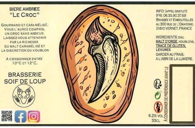 Le Croc 6.2%, Brasserie Soif De Loup - BSDL, France